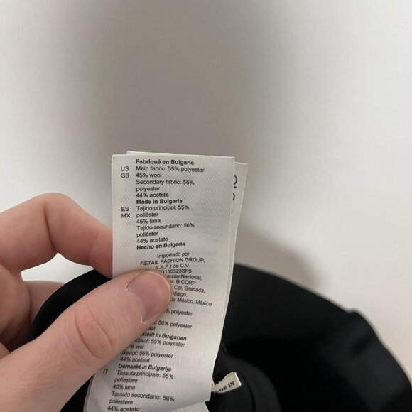 Sandro Black Wool Blend High-waisted Shorts with Buttons Size 38 (6) - Picture 10 of 13